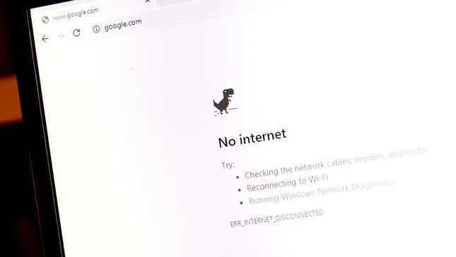 La pantalla “sin internet” de Google en el navegador Chrome