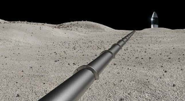 Ilustración de la posible tubería de oxígeno sobre la superficie lunar.