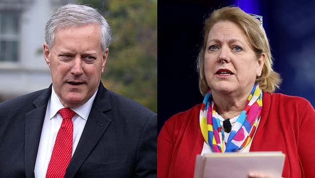 Image for article titled Ginni Thomas Dismisses Text Messages To Mark Meadows As Regular, Run-Of-The-Mill Infidelity