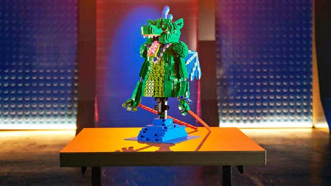 Bernie the Burnt Out Dragon puppet from Lego Masters