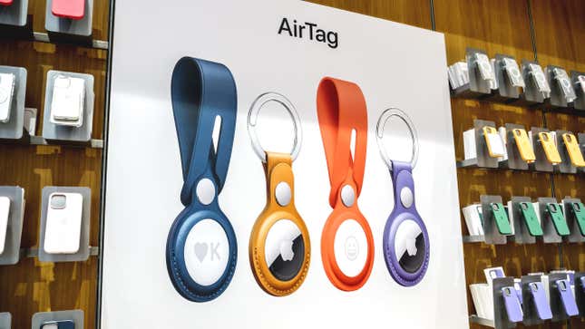 apple airtag display in a store