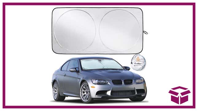 Pop-up sunshade to keep your car cool.