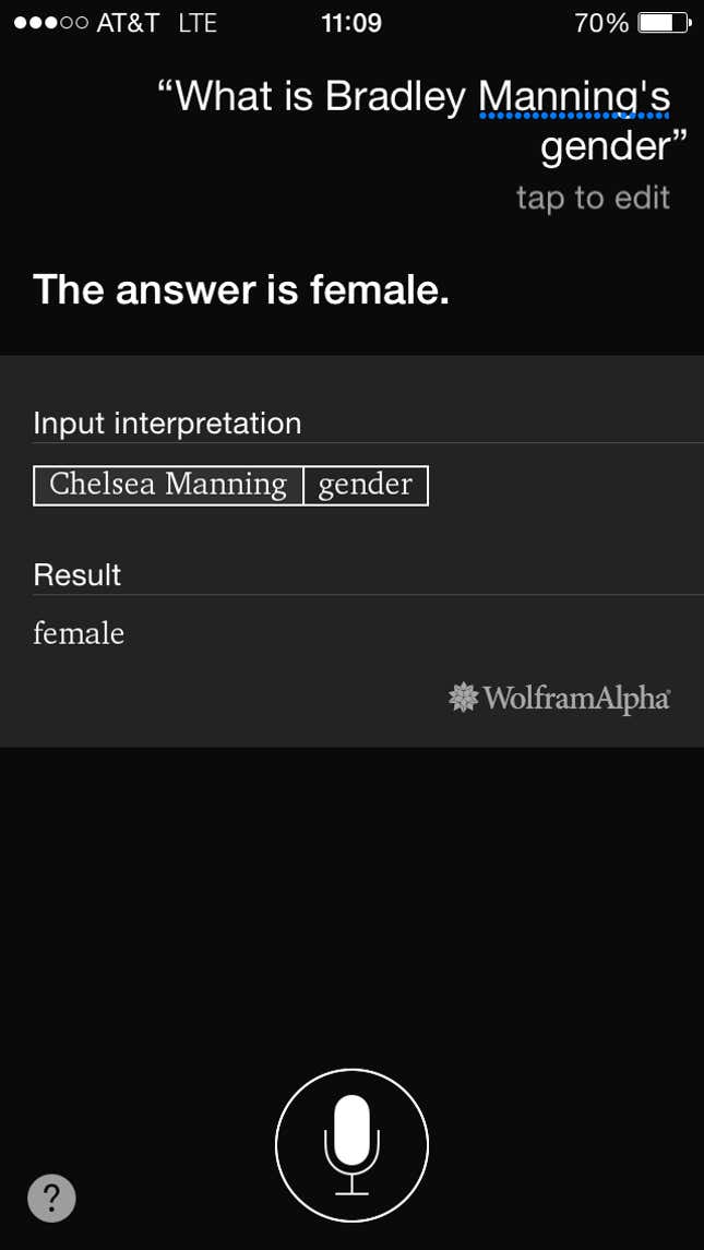 Image for article titled Siri’s message to users who call Caitlyn Jenner by her old name is spot-on