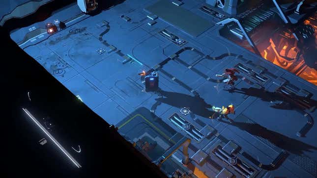 A bunch of explorers check out a space station.