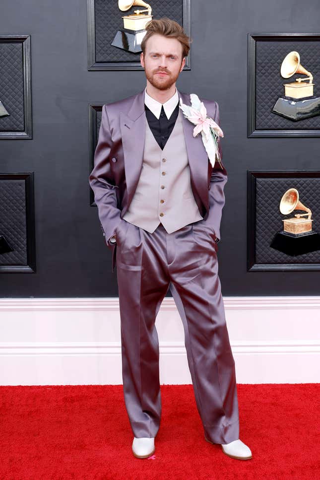 FINNEAS attends the 64th Annual GRAMMY Awards at MGM Grand Garden Arena on April 03, 2022 in Las Vegas, Nevada. 
