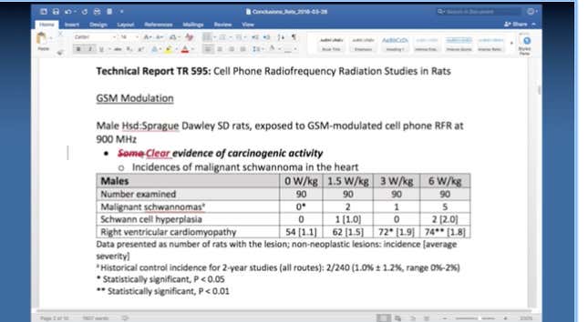 During the peer review process, panelists voted to upgrade the language to “clear” evidence that the radiation caused heart cancer in the male rats.