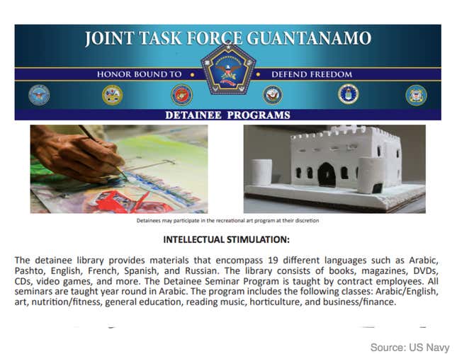 Image for article titled The Pentagon awarded a new contract to provide teachers to Gitmo detainees