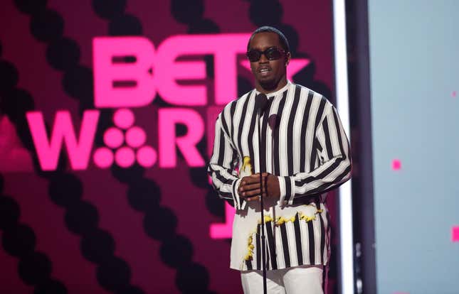 Sean "Diddy" Combs presents an award at the 2017 BET Awards