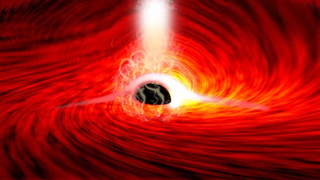 An artist’s depiction of a black hole.