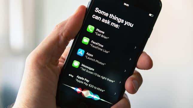 An iPhone displaying the "Ask Siri" function