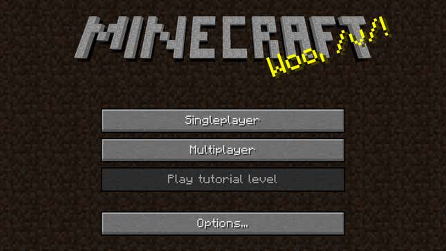 The reference as it appeared in an early Minecraft build.