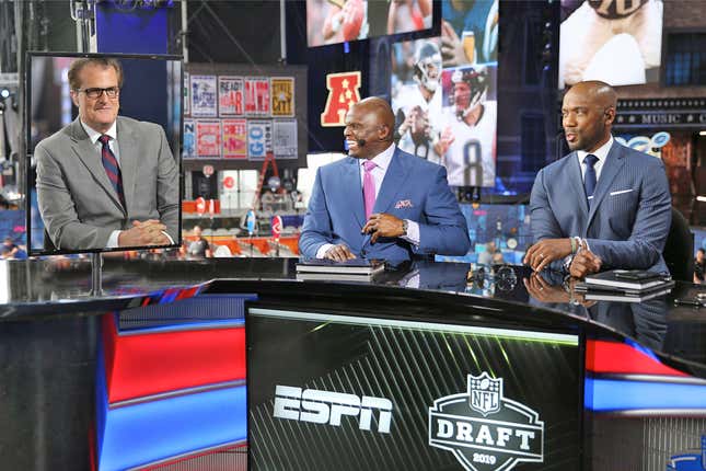 Mel Kiper Jr. won’t be in the studio with the crew on Draft Day.