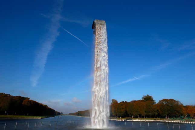 “Waterfall,” part of the 2016 exhibition by Olafur Eliasson in the Gardens of Versailles.
