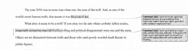 Image for article titled Milo Yiannopoulos’s brutal takedown by his own editor, via court filings