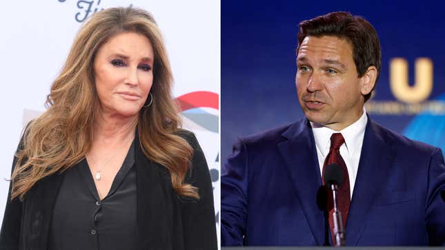 Image for article titled Caitlyn Jenner Trolls Ron DeSantis: &#39;Which Bathroom Should I Use?&#39;