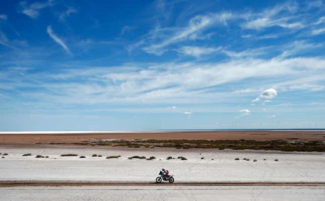 Image for article titled Photos: The epic landscape of the Dakar Rally, seen from above