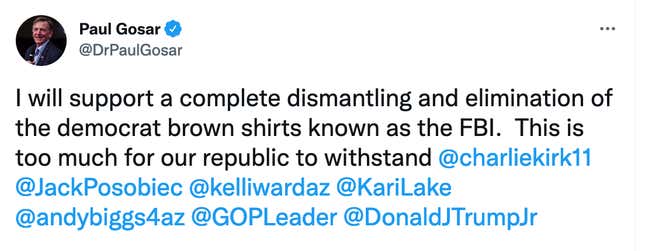 Image for article titled 9 Completely Unhinged Tweets About the FBI&#39;s Raid on Donald Trump at Mar-a-Lago