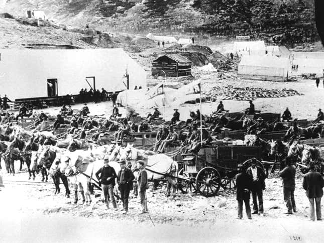 The Klondike gold rush, 1897