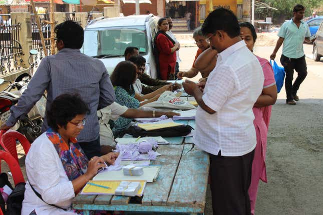 The Shiv Sena party booth