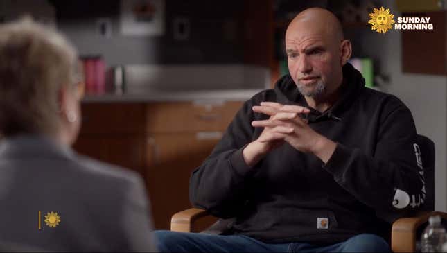 Sen. John Fetterman sits down for an interview with CBS Sunday's Jane Pauly