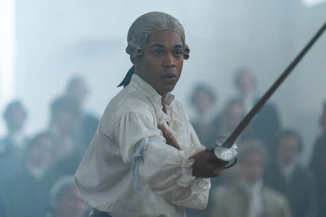 Kelvin Harrison Jr. in the film CHEVALIER.