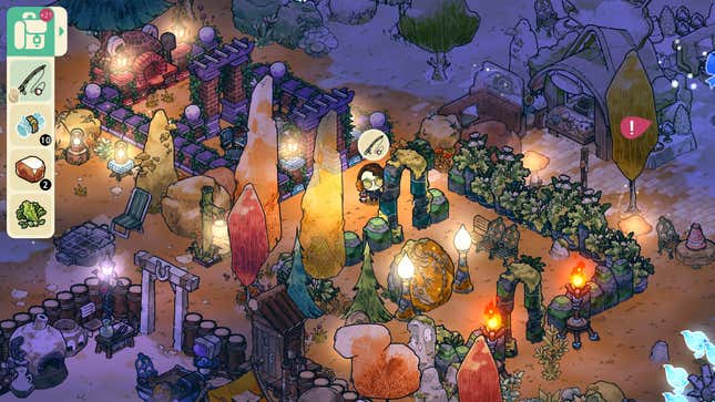 a halloween themed garden in cozy grove - best switch games of 2021