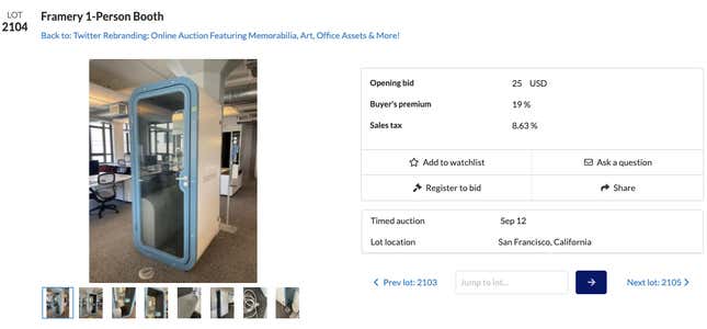 Image for article titled Twitter&#39;s Office Auction: Here Are the 35 Oddest Pieces of Bird-Themed Junk for Sale