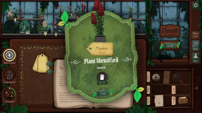 A screenshot from Strange Horticulture shows an identified plant. 
