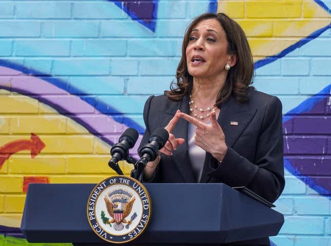 US Vice President Kamala Harris at an event in Pittsburgh on June 17, 2022.