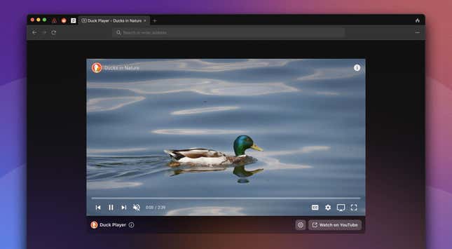 DuckDuckGo's new Duck Player, a more private way to watch YouTube.