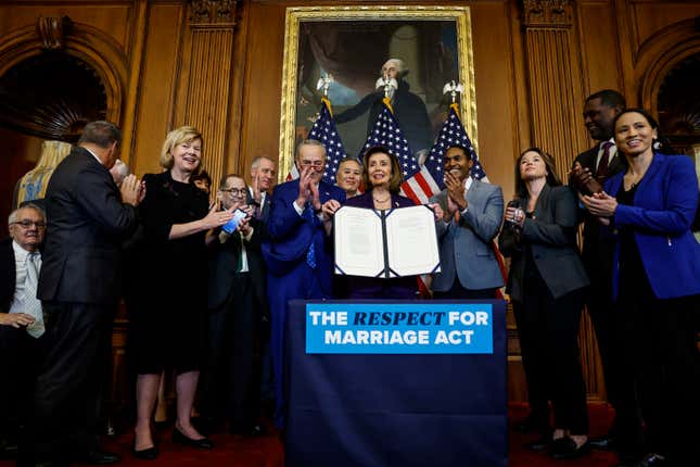Image for article titled Congress Passed The Respect For Marriage Act, Protecting Same-Sex and Interracial Marriage