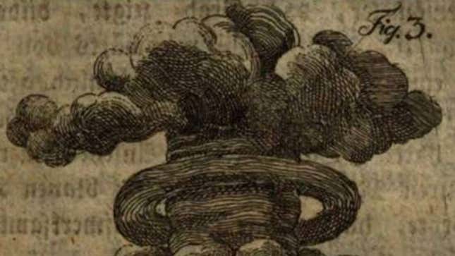 Imagen para el artículo titulado Por qué existen pinturas de nubes en forma de hongo que se remontan a 1700