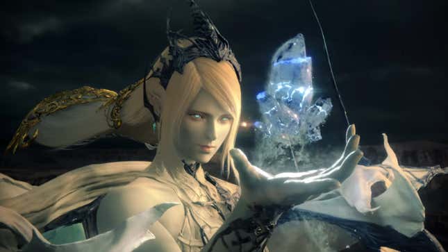The Eikon Shiva begins to cast some ice magic in Final Fantasy XVI.