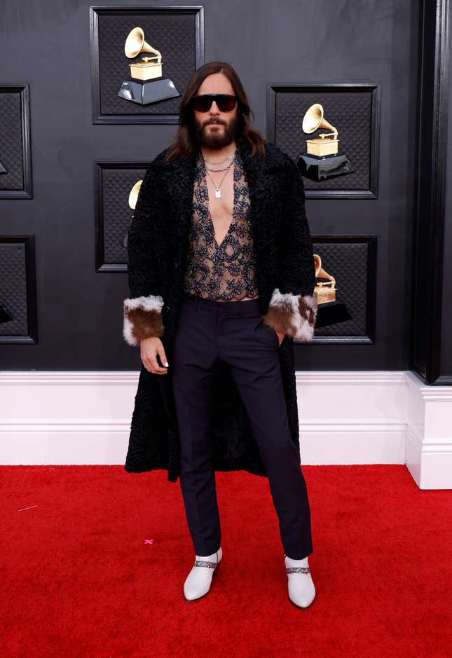  Jared Leto attends the 64th Annual GRAMMY Awards at MGM Grand Garden Arena on April 03, 2022 in Las Vegas, Nevada. (