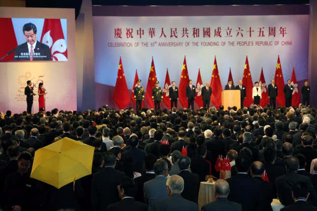 Image for article titled These are not the National Day celebrations that Beijing had in mind