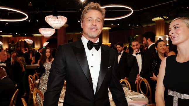 Image for article titled &#39;Brad Pitt Is an Abuser&#39; Trends on Twitter After Celebs Drooled Over Him at the Golden Globes