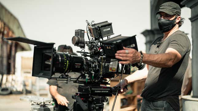 Robert Rodriguez on the set of Hypnotic