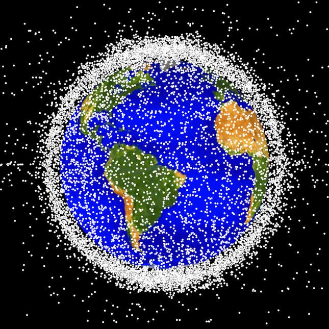 Graphic of debris in Low Earth Orbit