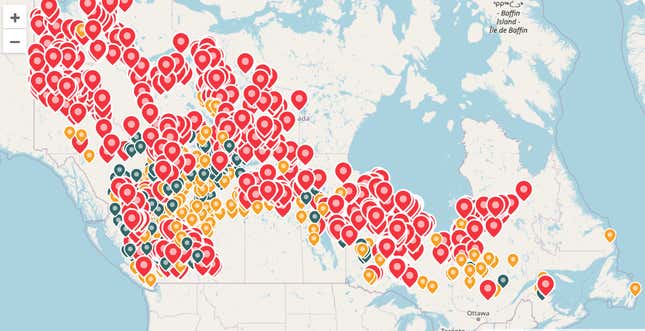 More than 1000 recorded fires in Canada as of August 3, 2023. 