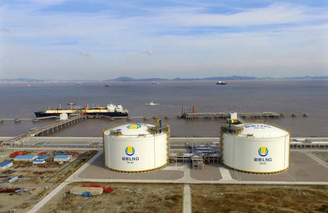 LNG import terminal in China's Zhejiang province