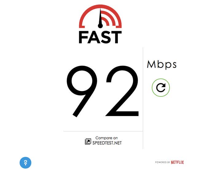 Fast.com screenshot Netflix