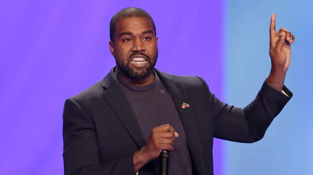In this Sunday, Nov. 17, 2019, file photo, Kanye West answers questions during a service at Lakewood Church, in Houston.