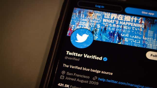 The Twitter account for the Twitter Verified program