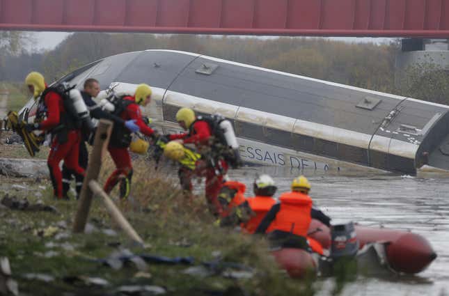 Image for article titled With France’s nerves frayed, a high-speed train derails on a test run, killing seven staff