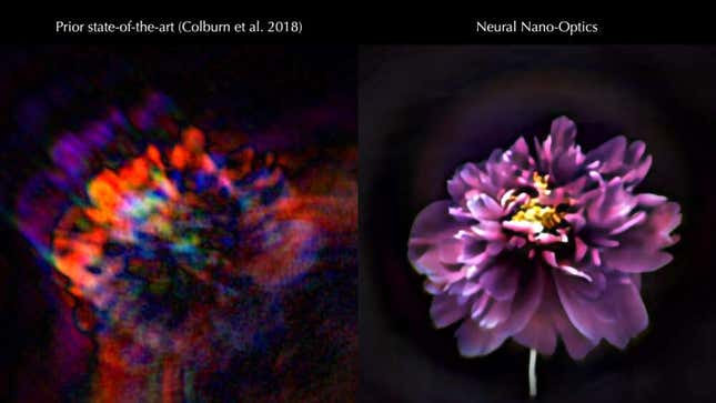 Las cámaras de tamaño micro anteriores limitaban la toma de imágenes en comparación con las nanoópticas neuronales que producen imágenes con la calidad de una lente de cámara compuesta convencional