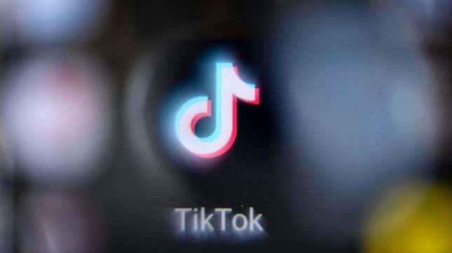 A blurred version of the logo of TikTok's app.