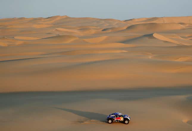 Image for article titled Photos: The epic landscape of the Dakar Rally, seen from above