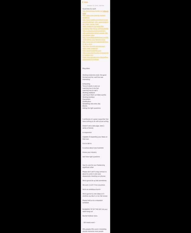 notes on iphone