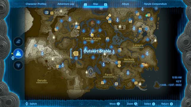 A map shows the location of Outskirt Stable.