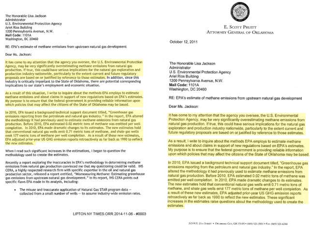 Image for article titled In 2011, Scott Pruitt got a letter from an oil company, put his letterhead on it, and sent it to the EPA